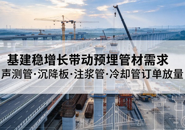 美兰基建稳增长带动预埋监测管材需求，声测管、沉降板、注浆管订单持续放量